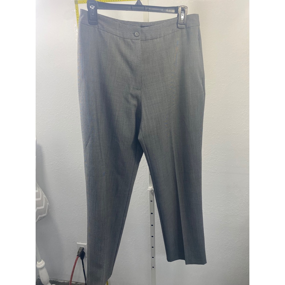 Karen Kane Lifestyle Grey Micro Stripe High Rise Straight Leg Trousers Mens 10